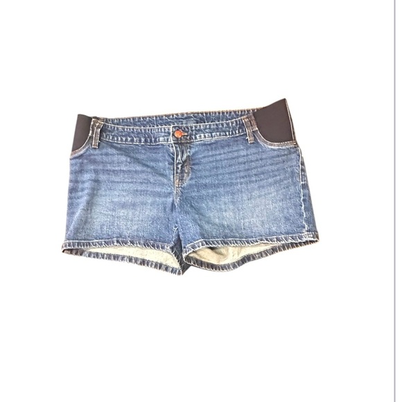 Isabel Maternity Side Panel Women's Blue Denim Shorts Size 14 - Picture 1 of 3
